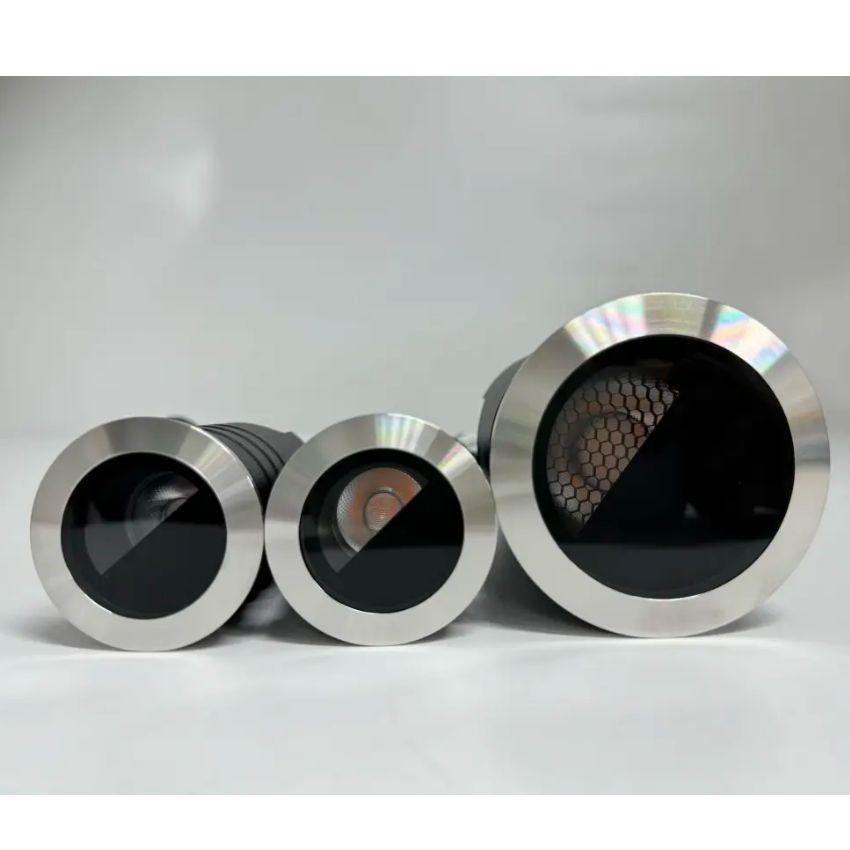 LED outdoor uplight Half Moon Anti-glare wattage 2W 3W 3.5W 4W 5W 6W 7W ip67 316L Stainless step floor inground lighting fixture for hotel villa wall washer narrow beam and wide beam underground lamp DC24V 12V AC220V DALI2 0-10V Triac PWM dimmable lights