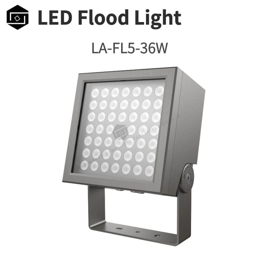 Modern LED outdoor waterproof IP66 floodlight, DC24V 30W RGBW 4IN1, monochromatic floodlight, building facade floodlight