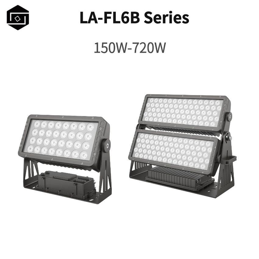 Outdoor floodlights with high power 150W 200W 300W 400W 600W 720W LED floodlights AC100V-277V with external power supply DMX512 RGB RGBW 4IN1 Outdoor waterproof IP66 floodlights for mountain illumination and billboard lighting