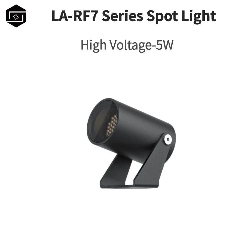 LED outdoor spotlight waterproof IP66 high-voltage AC220V AC120V 5W spotlight ground-inserted outdoor floodlight suitable for garden facade lighting and landscape engineering floodlighting.