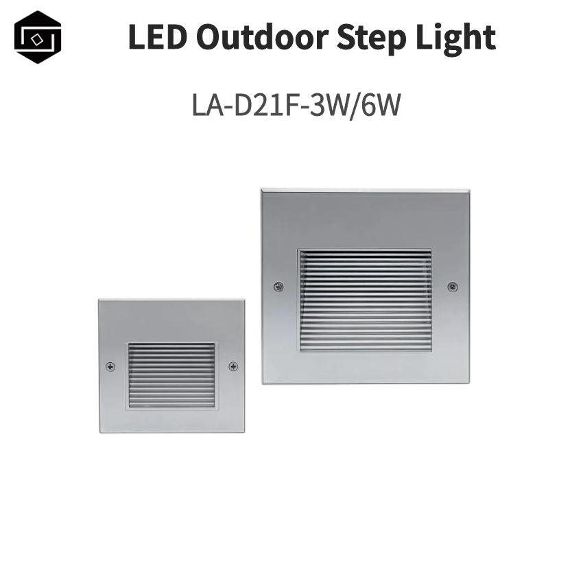LED Waterproof Outdoor IP65 3W 6W Modern Design Square Recessed Step Light Aluminum Light Wall Light