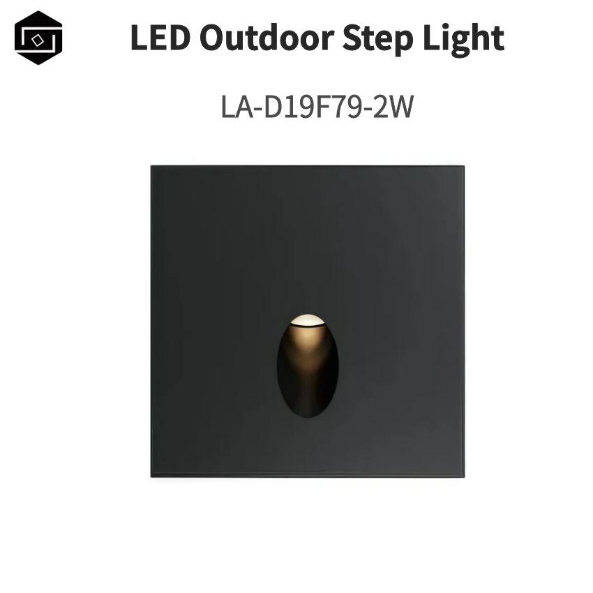 LED Outdoor Lighting, Waterproof IP65, Aluminum Alloy Recessed Wall Light, 2W, Square Modern Design, CRI>80 LED Stair Step Lights for Garden Paths, Hotel Walkways