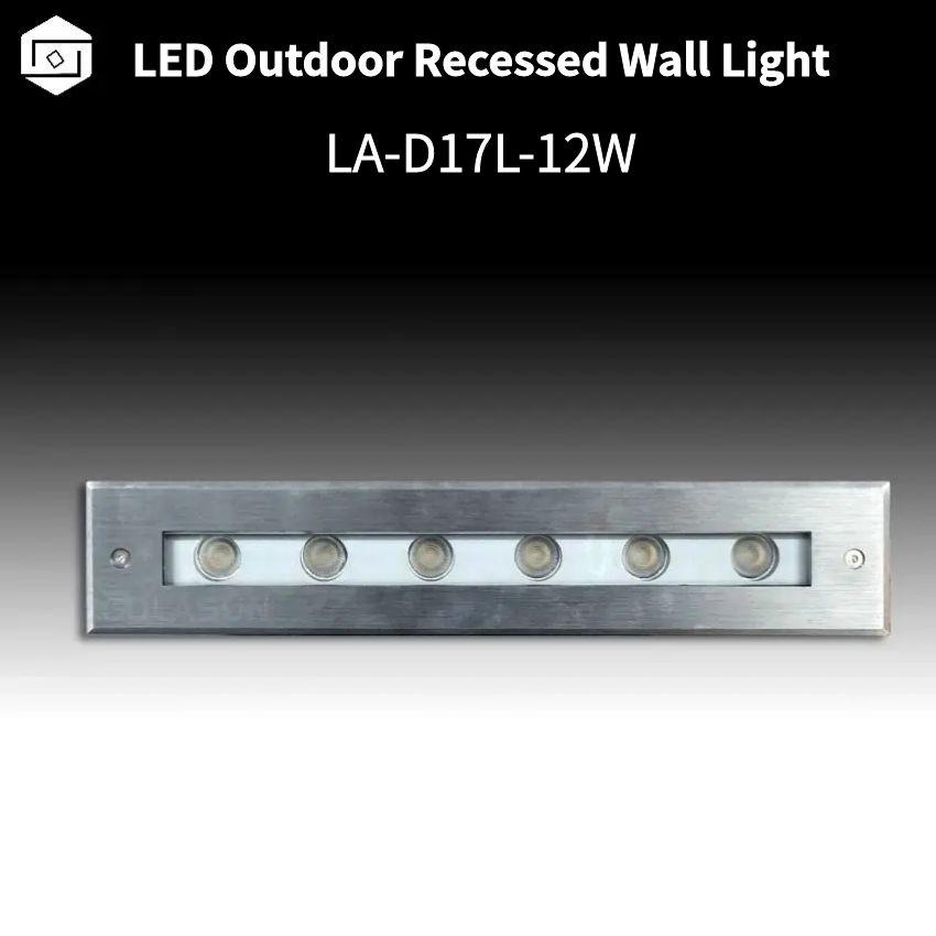316L Stainless Steel and Aluminum 12W DC24V Waterproof IP65 LED Recessed Wall Light