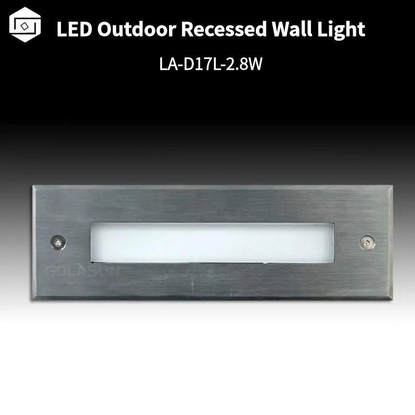 Waterproof Outdoor LED Stair Step Light 2.8W LED Recessed Wall Corner Light LED Footlight Light