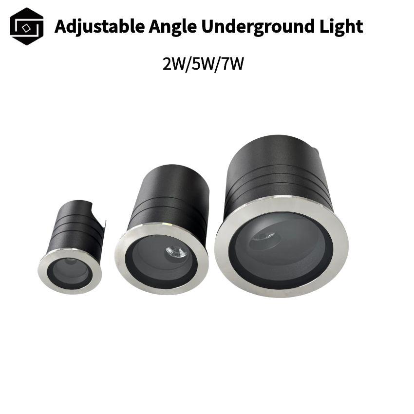 LED outdoor low-voltage DC24V waterproof IP67 adjustable angle buried 2W 5W 7W LED deck light outdoor buried floodlight upward-illuminating underground light