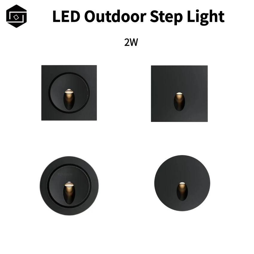 LED Outdoor Ground Light 2W DC24V Outdoor Waterproof IP66 Modern Design Monochromatic for Staircase Lighting and Garden Path Lighting